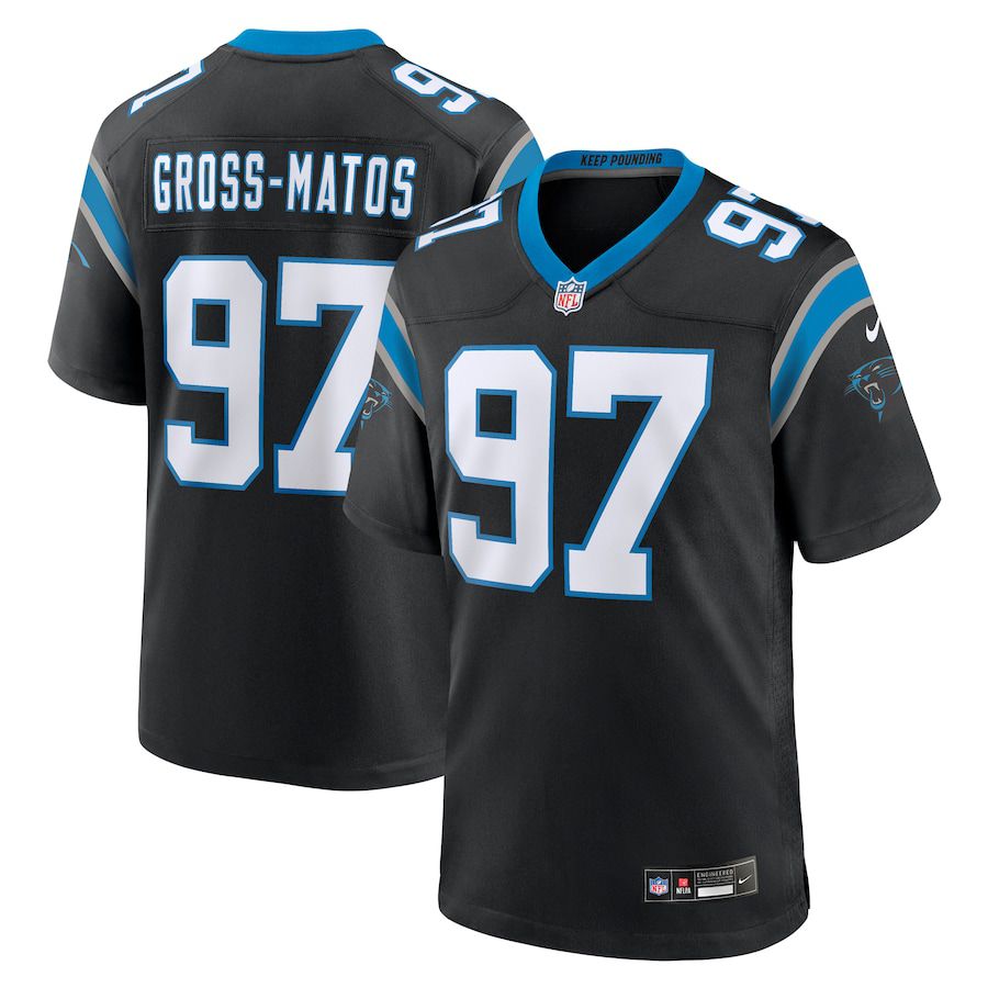 Men Carolina Panthers #97 Yetur Gross-Matos Nike Black Team Game NFL Jersey